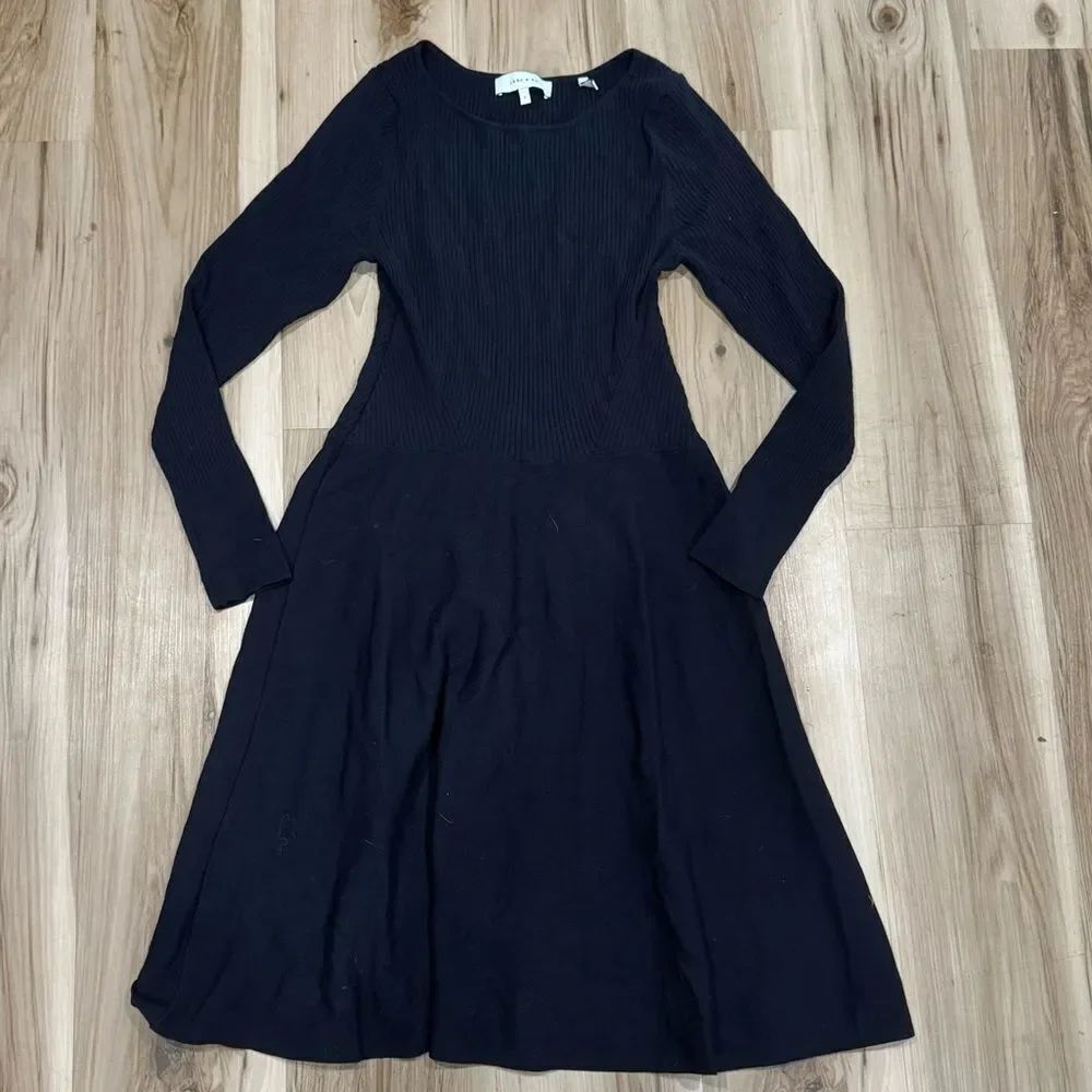 Lark & Ro Navy Blue Long Sleeve Sweater Dress Women’s Large